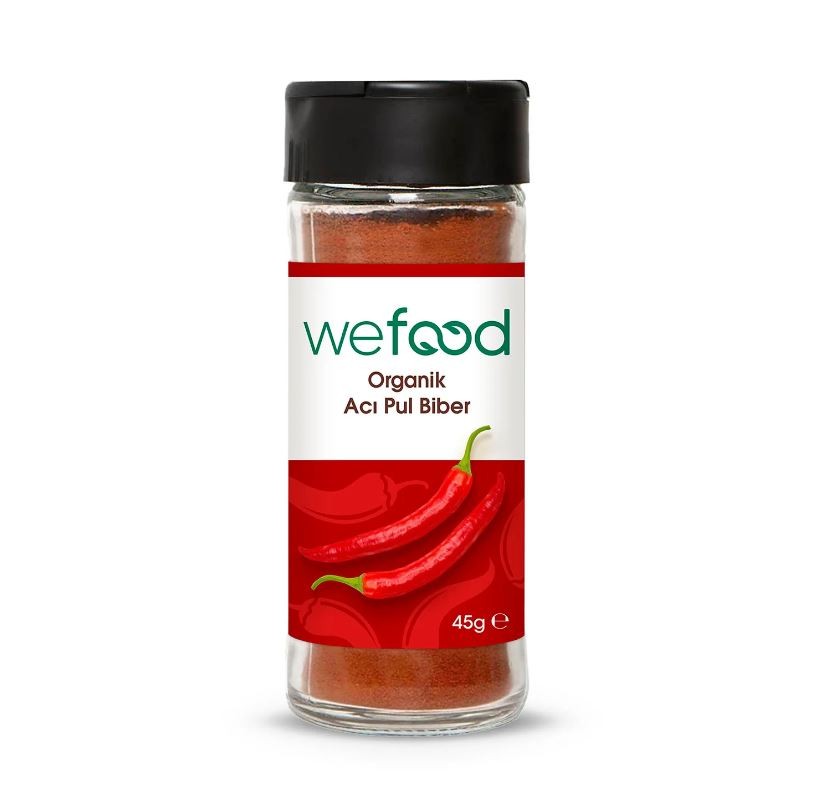 Wefood Organik Acı Kırmızı Pul Biber 65gr - Biokent Glutensiz