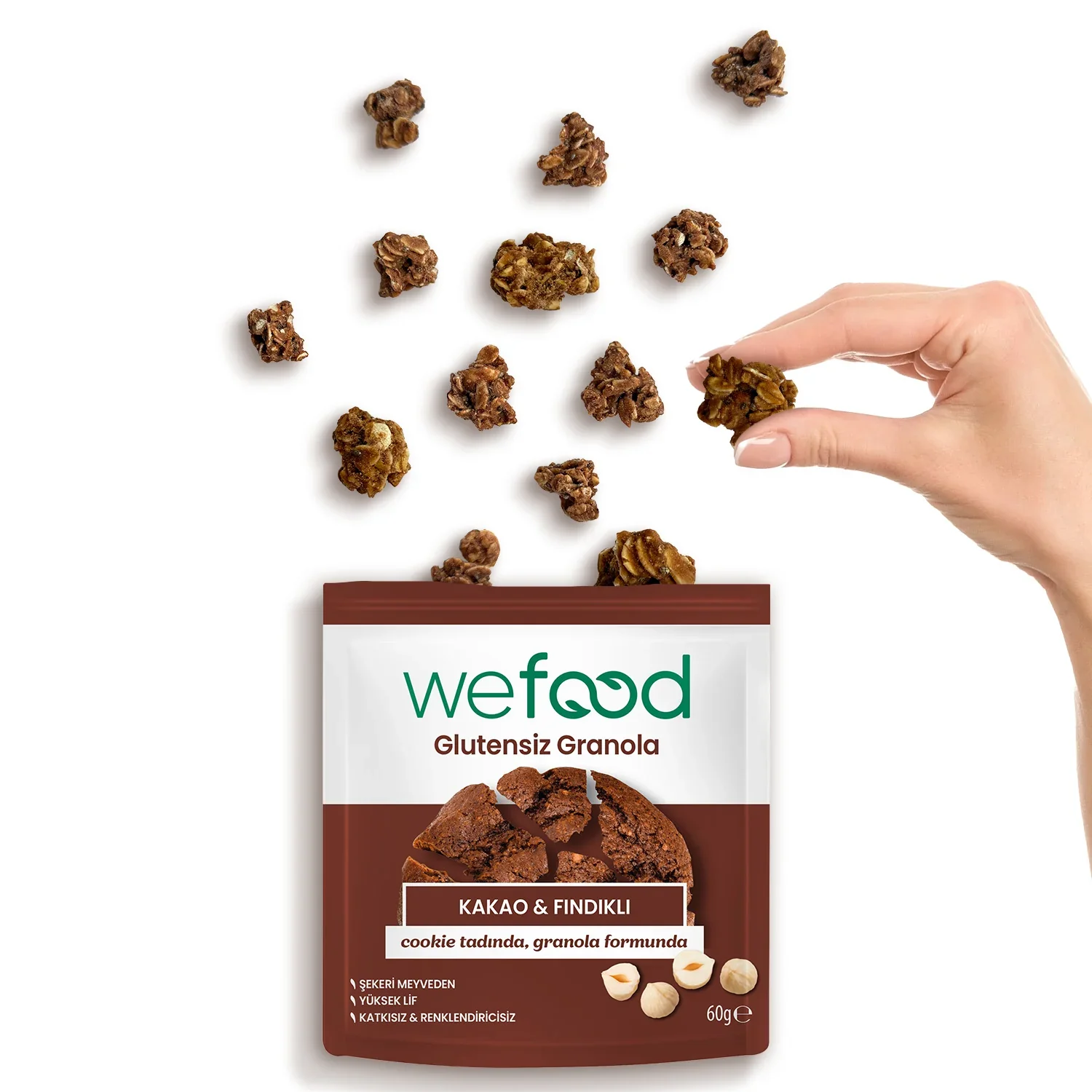 Wefood Glutensiz Granola Bites Kakao & Fındıklı 60 gr