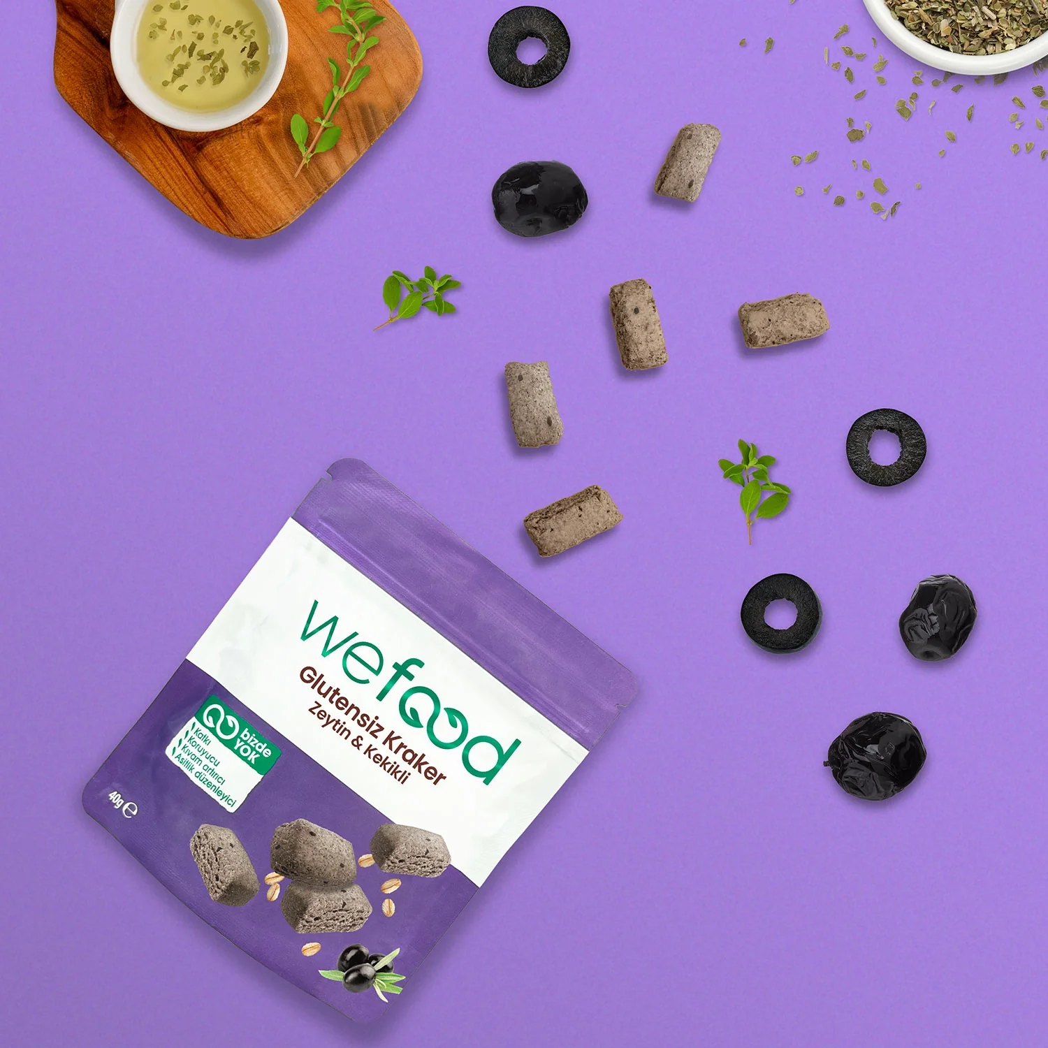Wefood Glutensiz Zeytinli & Kekikli Kraker 40 gr
