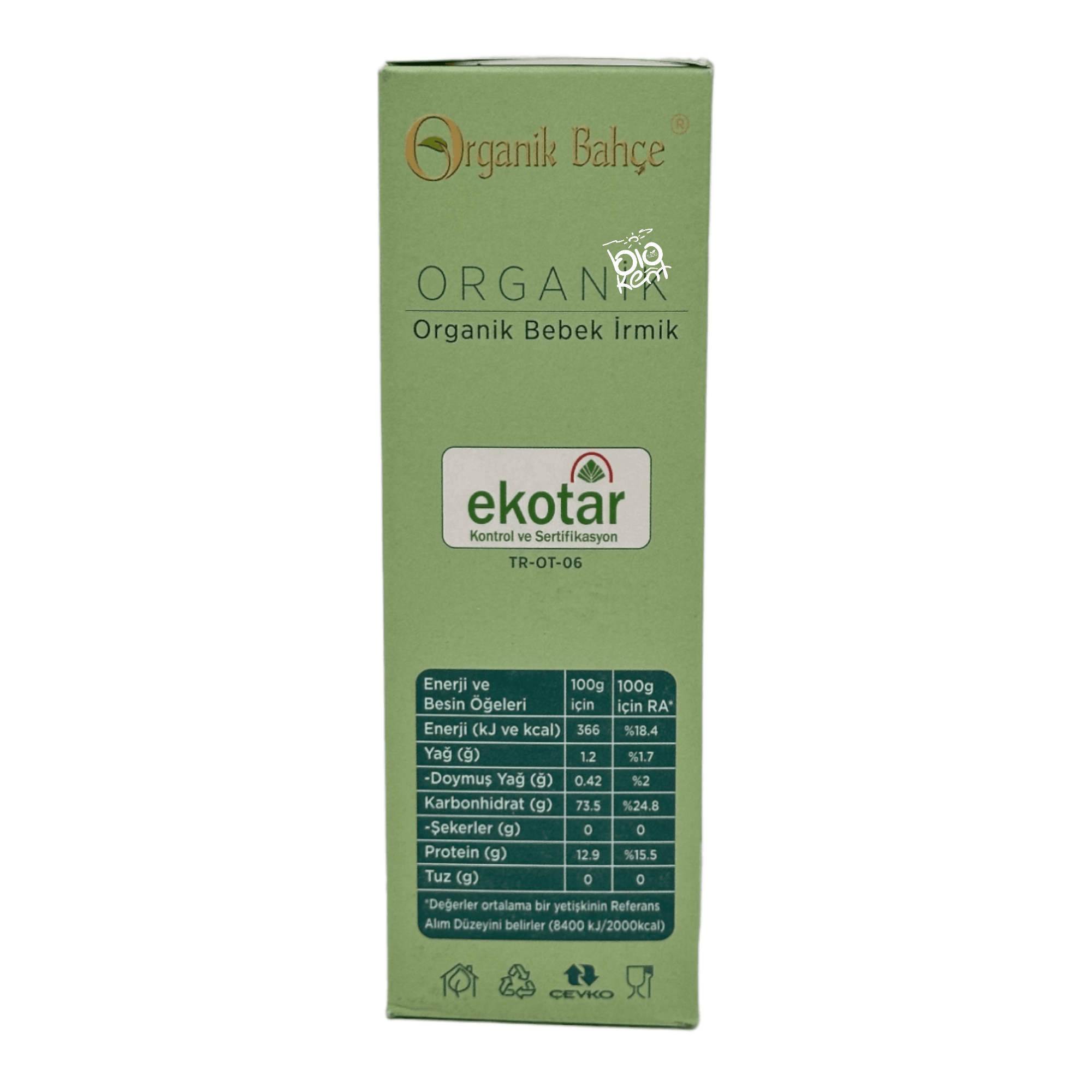 Organik Bahçe Organik Bebek İrmiği Prebiyotik İlaveli 250g