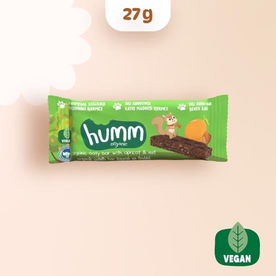 Humm Organik Kayısılı Fındıklı Yulaf Bar 27 gr - Biokent Bebek
