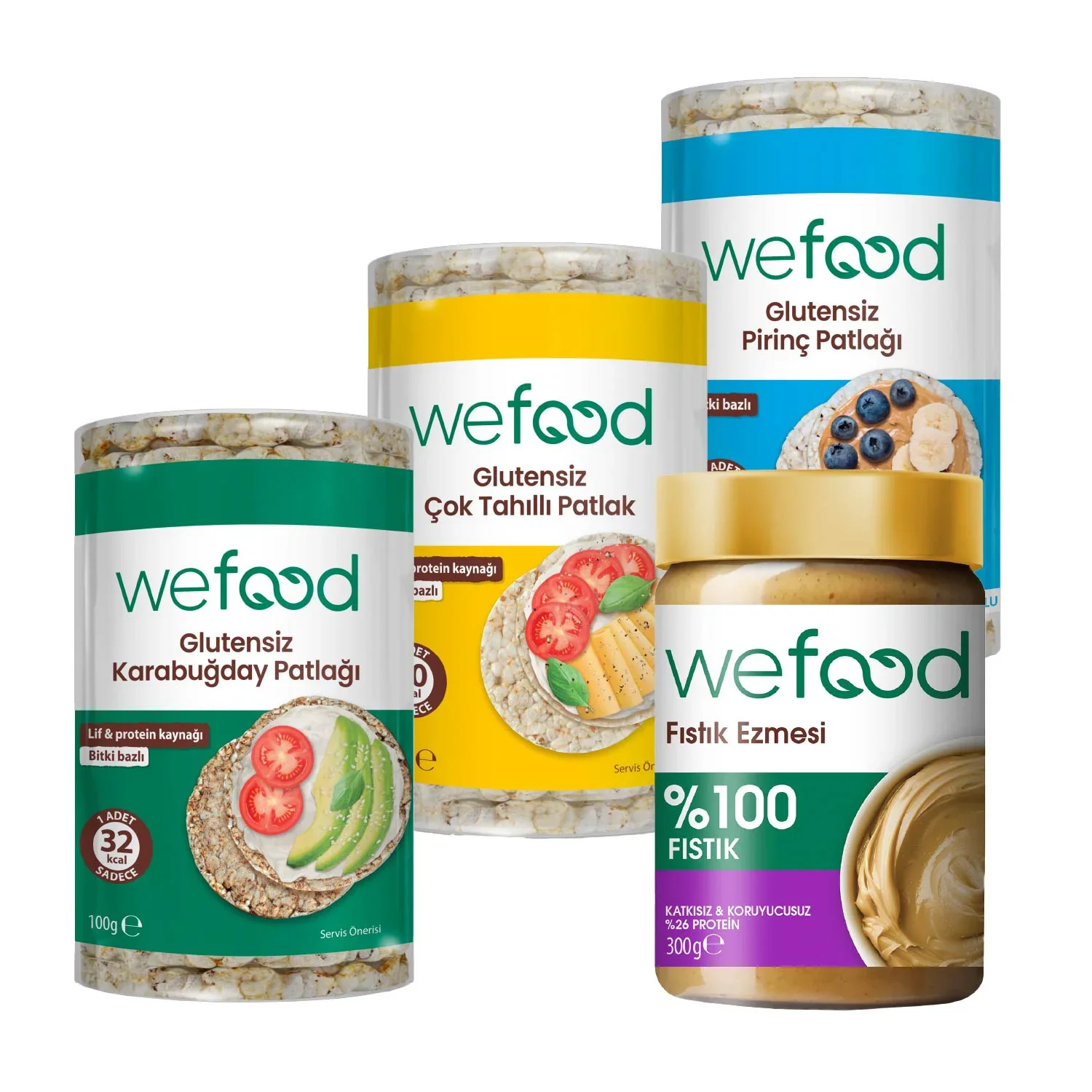 %100 Fıstık Ezmesi 300 gr + Wefood Patlak Deneme Paketi
