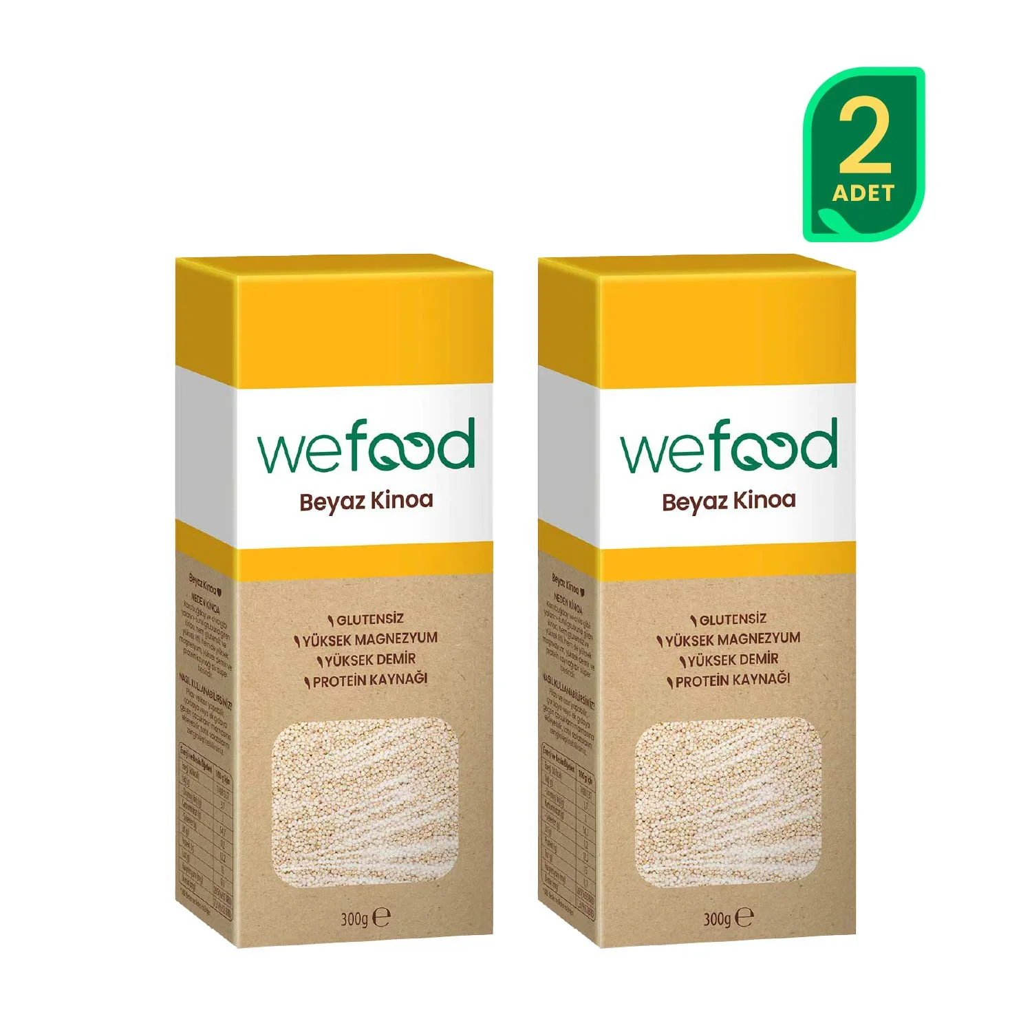Wefood Beyaz Kinoa 300 gr 2'li