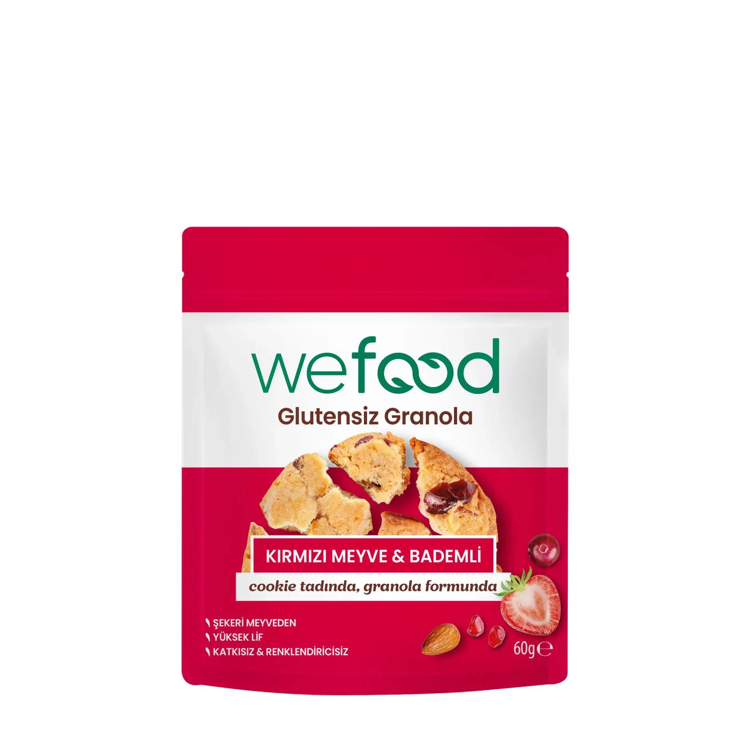 Wefood Glutensiz Granola Bites Kırmızı Meyve & Bademli 60 gr