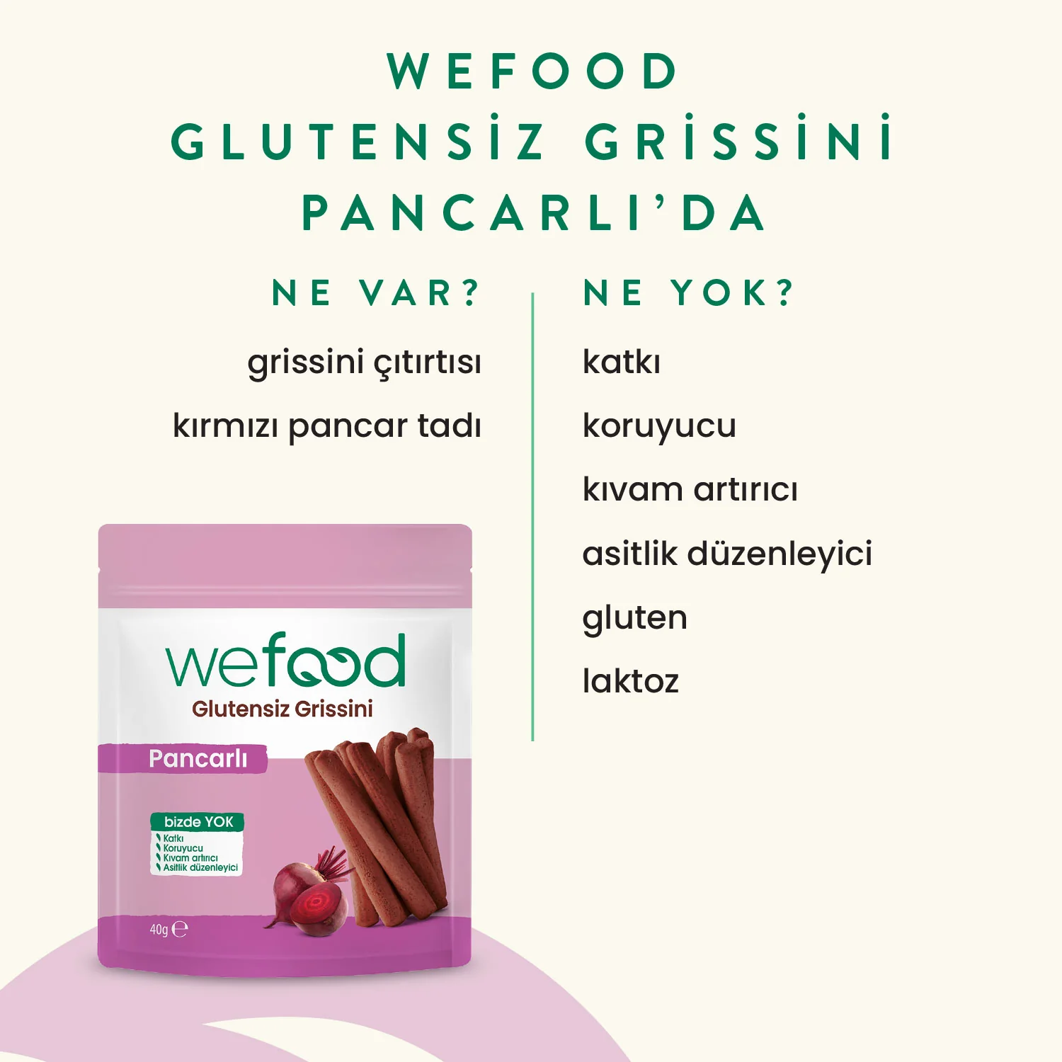 Wefood Glutensiz Grissini Pancarlı 40 g