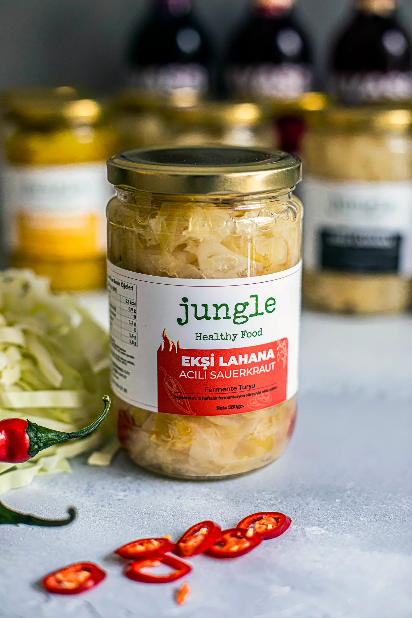 Jungle Ekşi Lahana Sauerkraut Acılı 580 g.