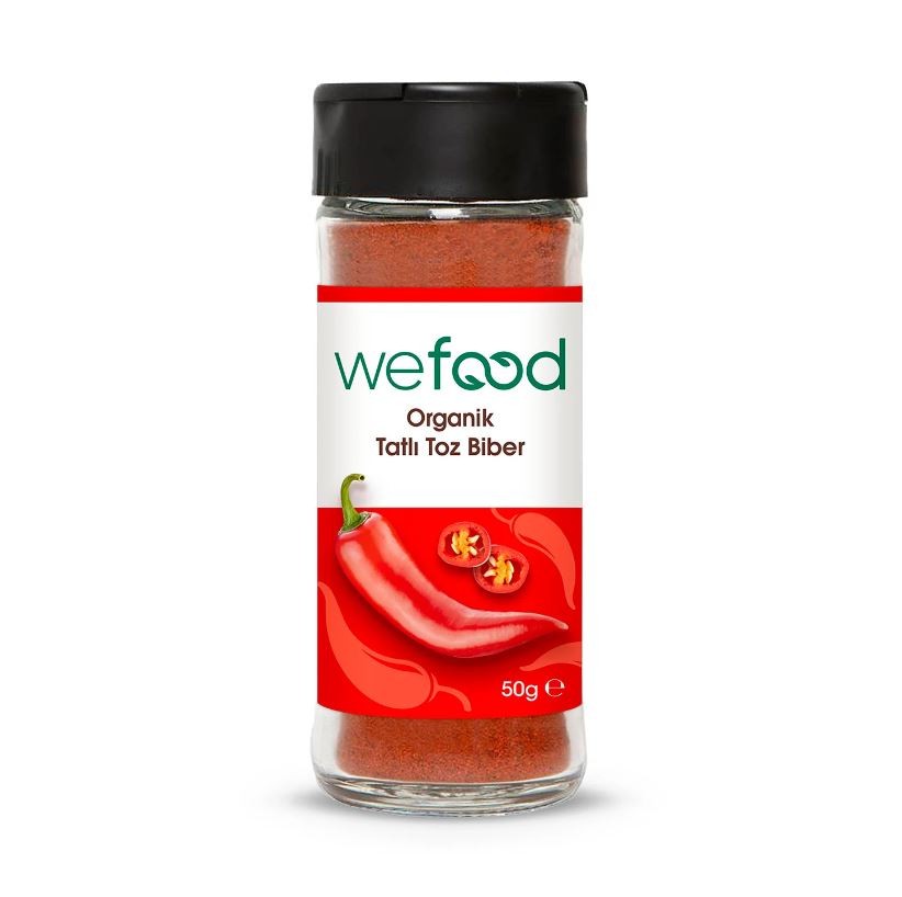 Wefood Organik Tatlı Kırmızı Toz Biber 65gr - Biokent Organik