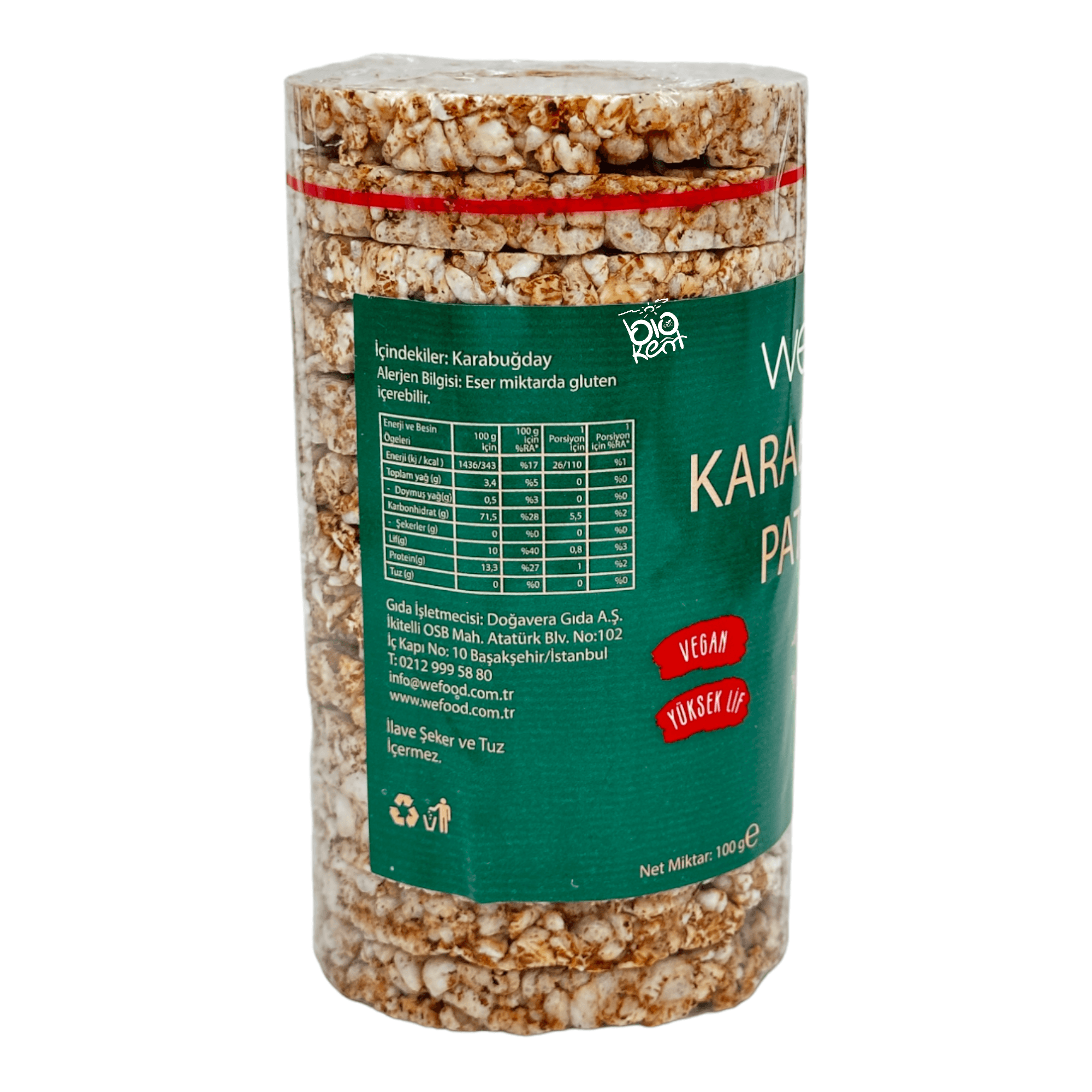 Wefood Karabuğday Patlağı  (Yüksek Lif) 100gr - Biokent Glutensiz