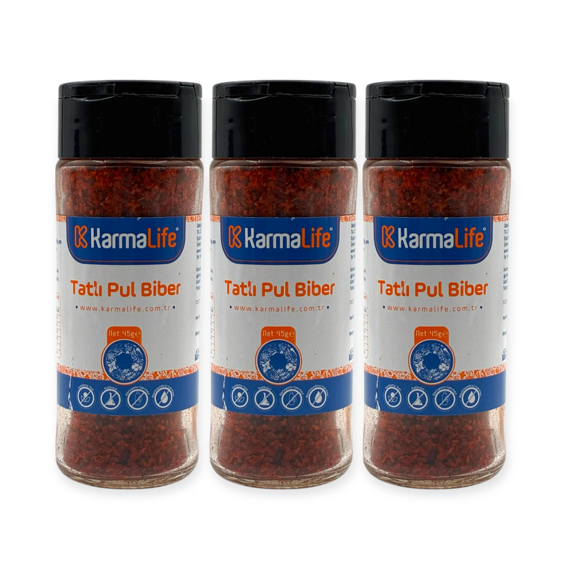 Karmalife Doğal Tatlı Pul Biber 45Gr X3