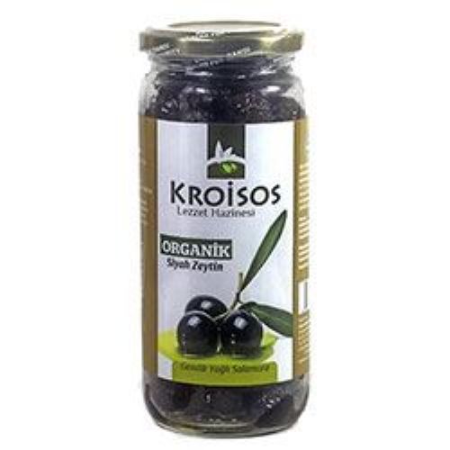 Kroisos Organik Siyah Zeytin Az Tuzlu (Güneşte Kurutma) 310gr 