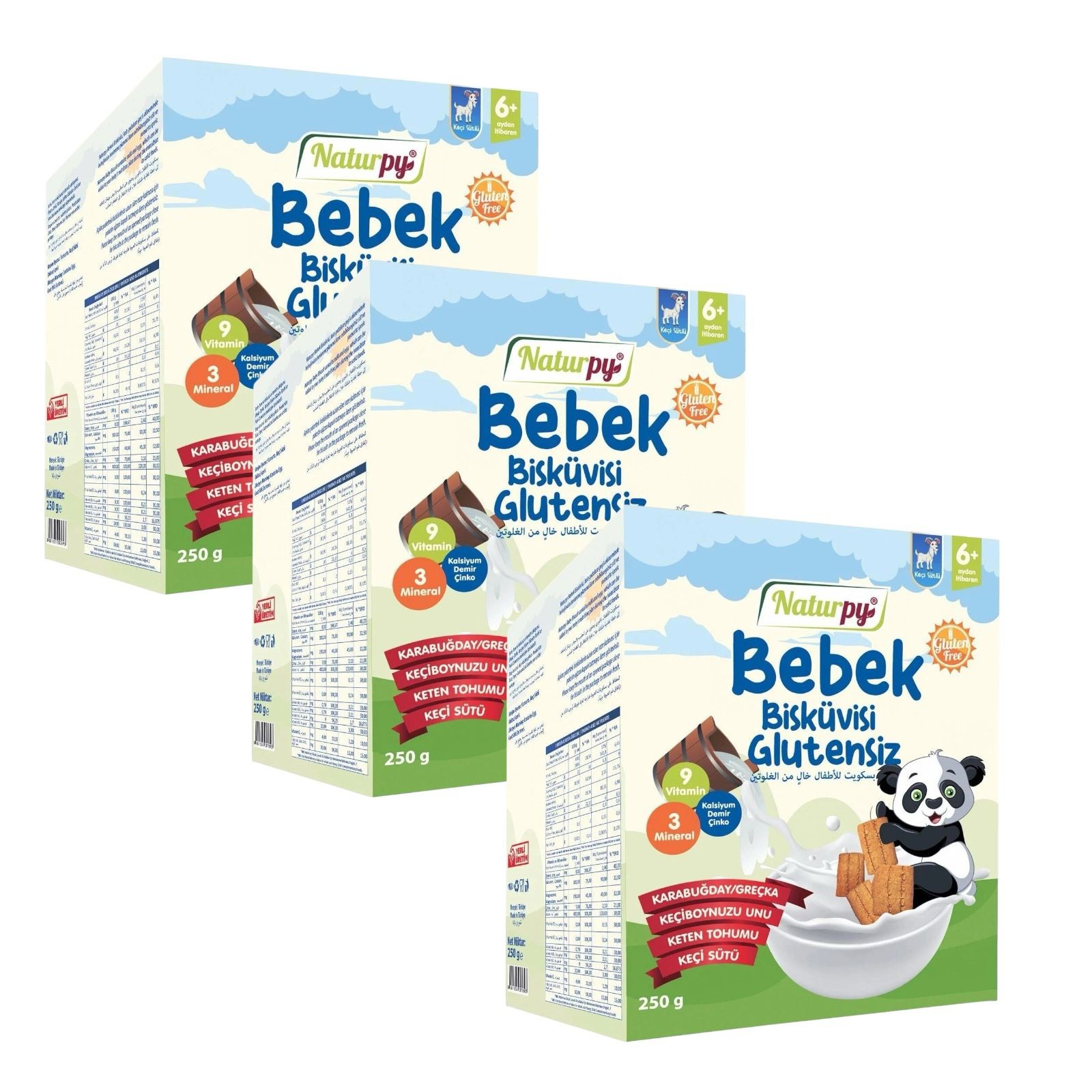 Naturpy Glutensiz Keçi Sütli Bebek Bisküvisi 3'lü Set