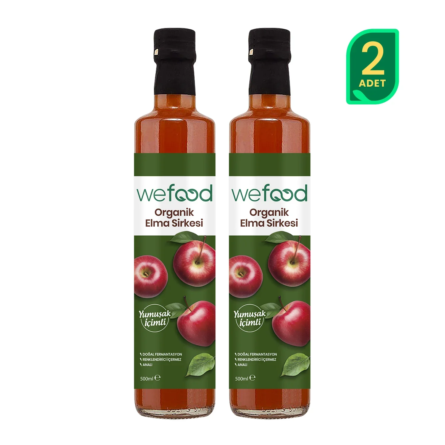 Wefood Organik Elma Sirkesi 500 ml 2'li