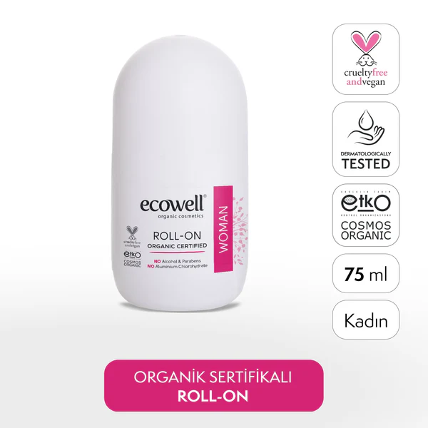 Ecowell Organik Roll On Deodorant (Kadın) 75 ml - Biokent Store