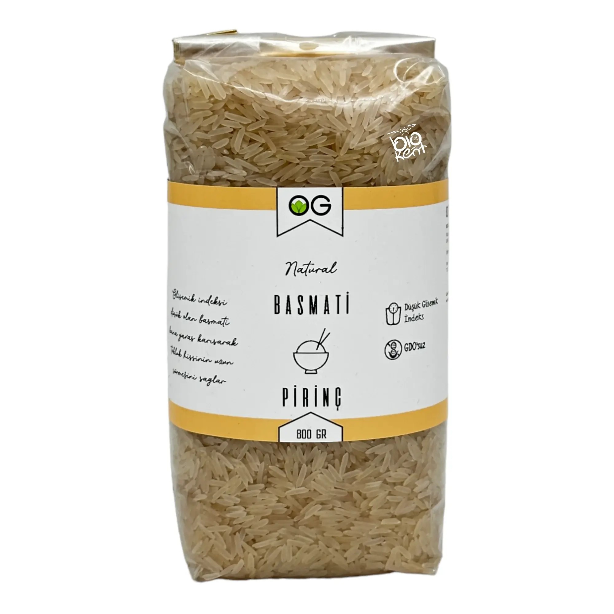 GDO İçermeyen Basmati Pirinç 800gr -Biokent Bebek