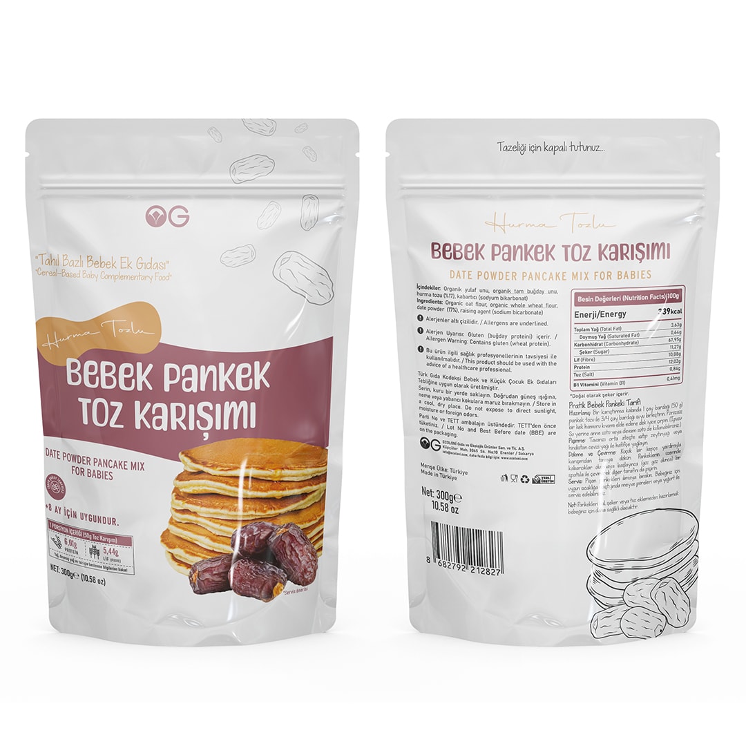 Hurma Tozlu Bebek Pankek Toz Karışımı 300 Gr +8 Ay