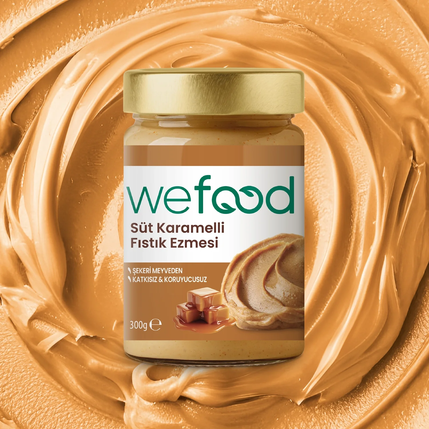 Wefood Süt Karamelli Fıstık Ezmesi 300 gr