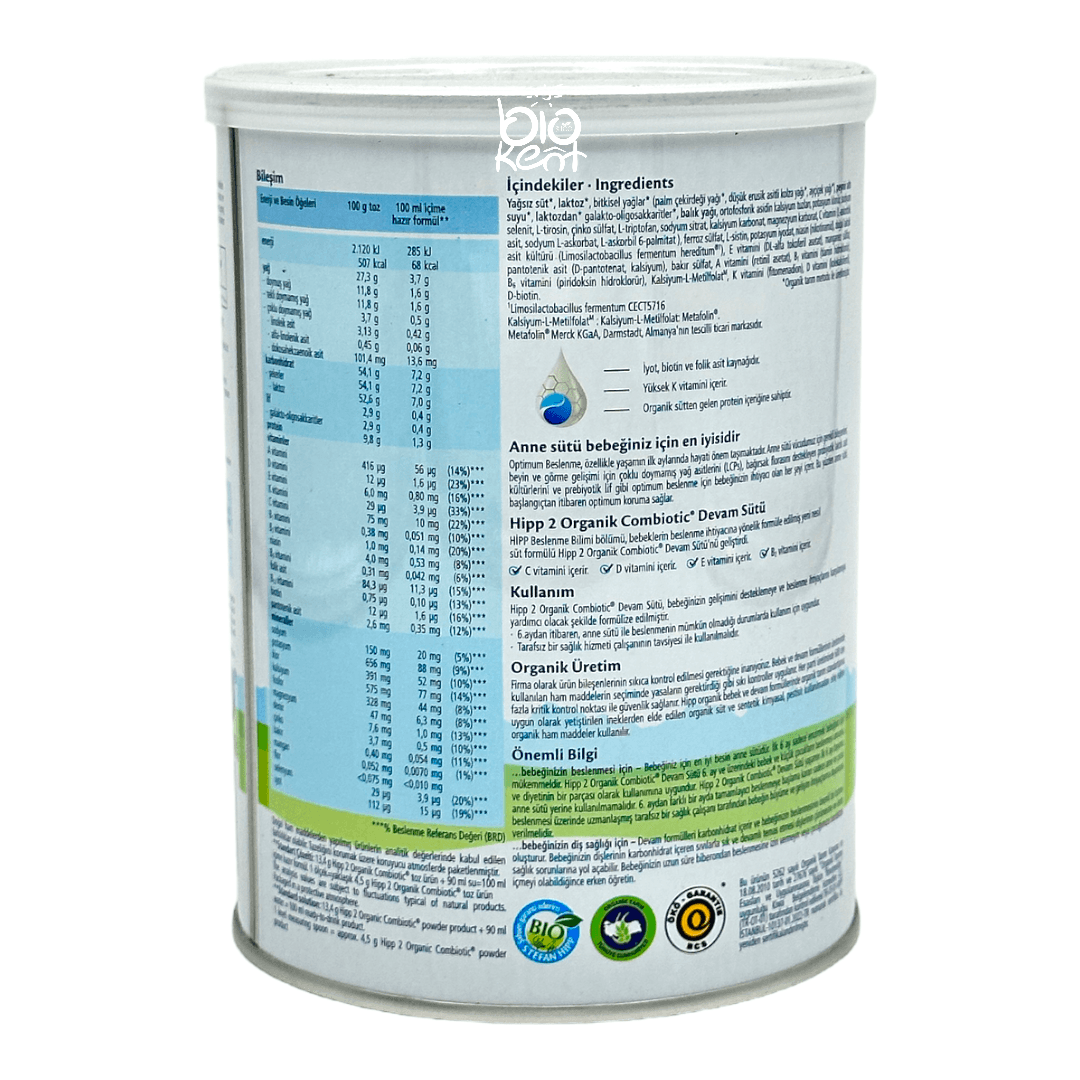 HiPP 2 Organik Combiotic Devam Sütü 350gr - Biokent Bebek