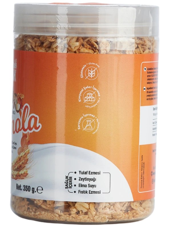 Glutensiz Fıstık Ezmeli Sade Granola 350 g.
