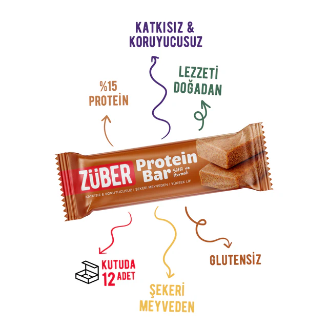 Züber Sütlü Hurmalı Protein Bar 35gr
