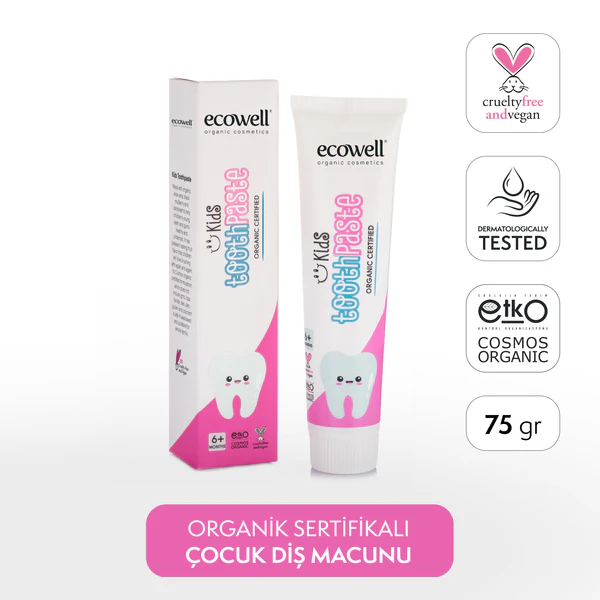 Ecowell Sertifikalı Organik Çocuk Diş Macunu - 75 gr
