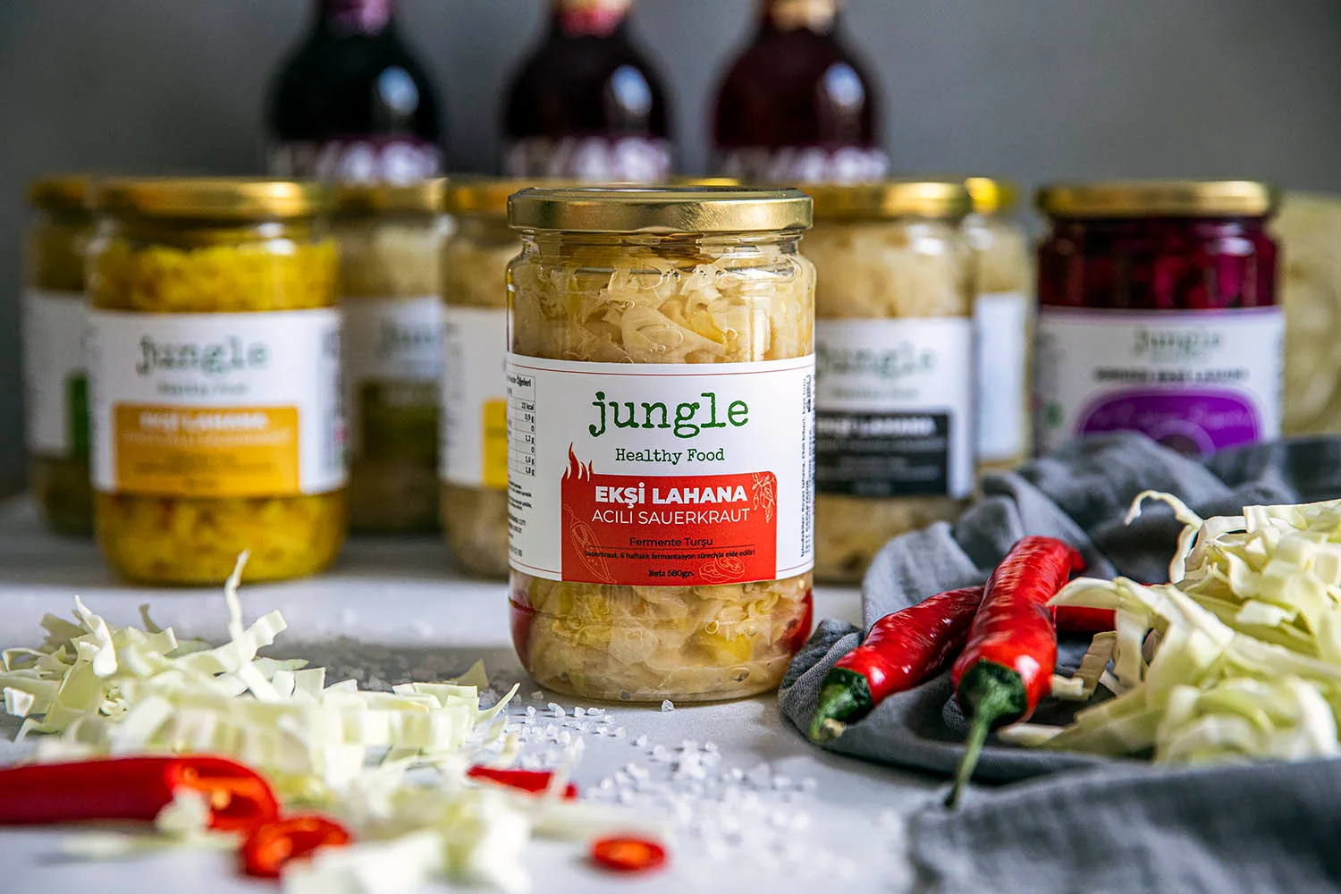 Jungle Ekşi Lahana Sauerkraut Acılı 580 g.
