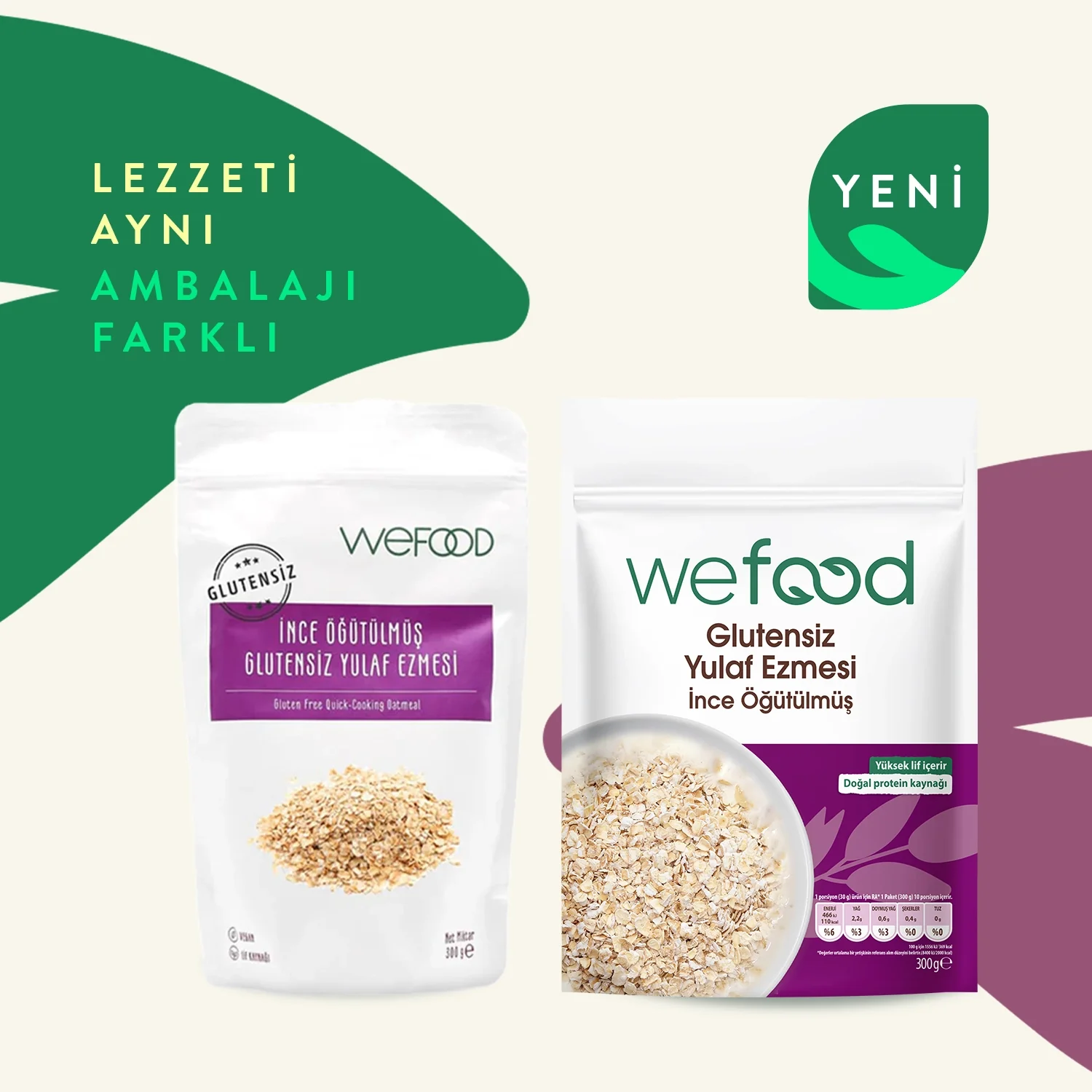 Wefood İnce Öğütülmüş Glutensiz Yulaf Ezmesi 300 gr