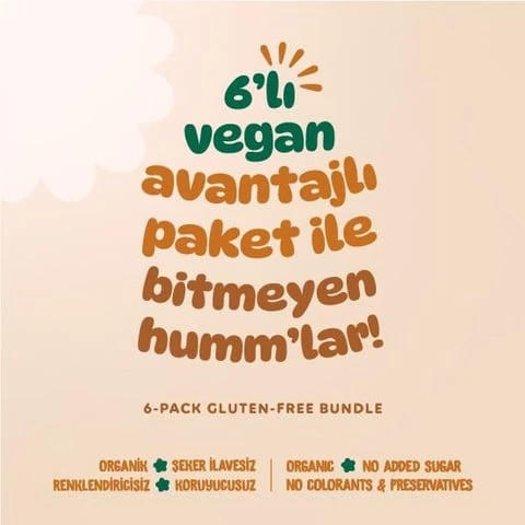 Humm Organik Vegan Yulaf Bar Atıştırmalık Paketi - 6 adet (2 çeşit)