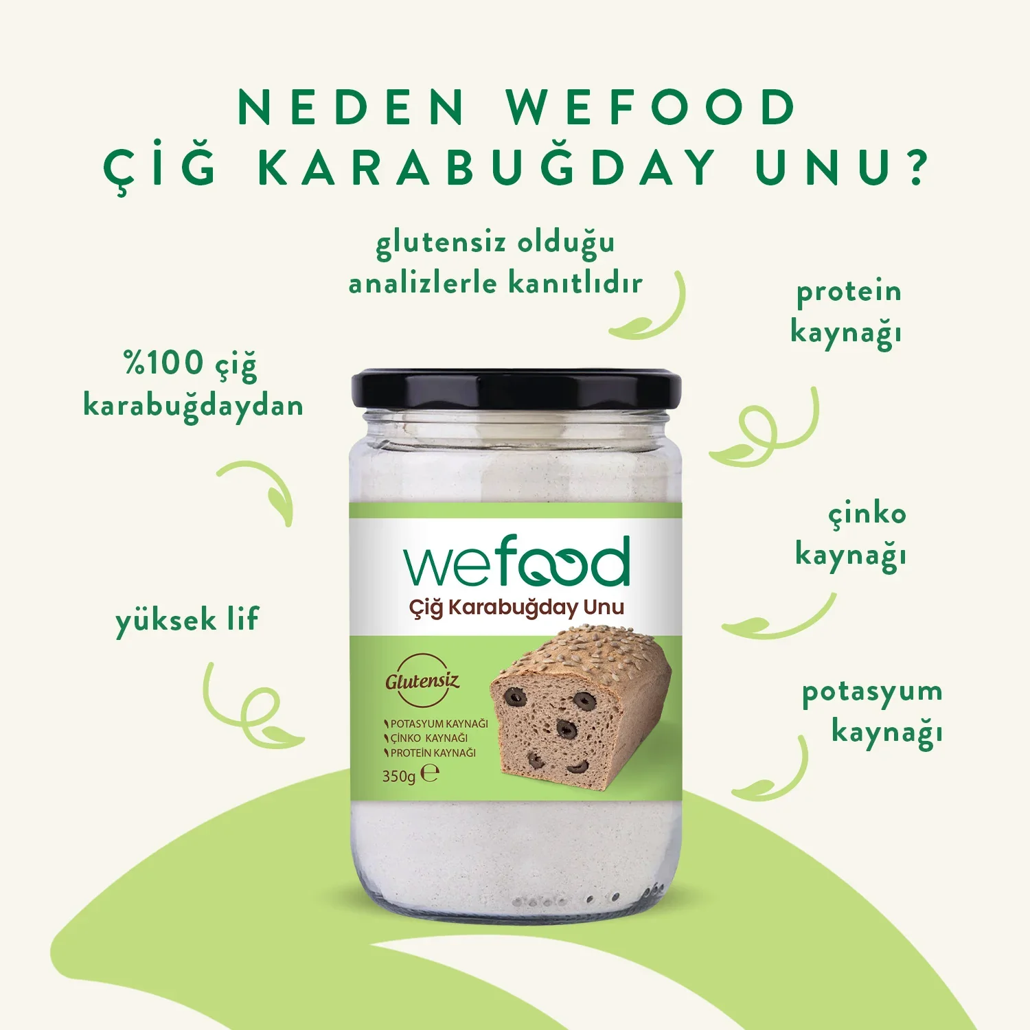 Çiğ Karabuğday Unu (Yüksek Lif) 350gr - Biokent Glutensiz