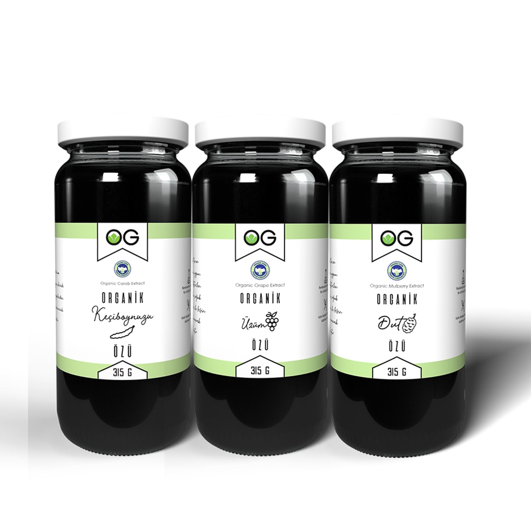 Organik Sertifikalı Özler Seti 315 gr - Keciboynuzu,Dut,Üzüm