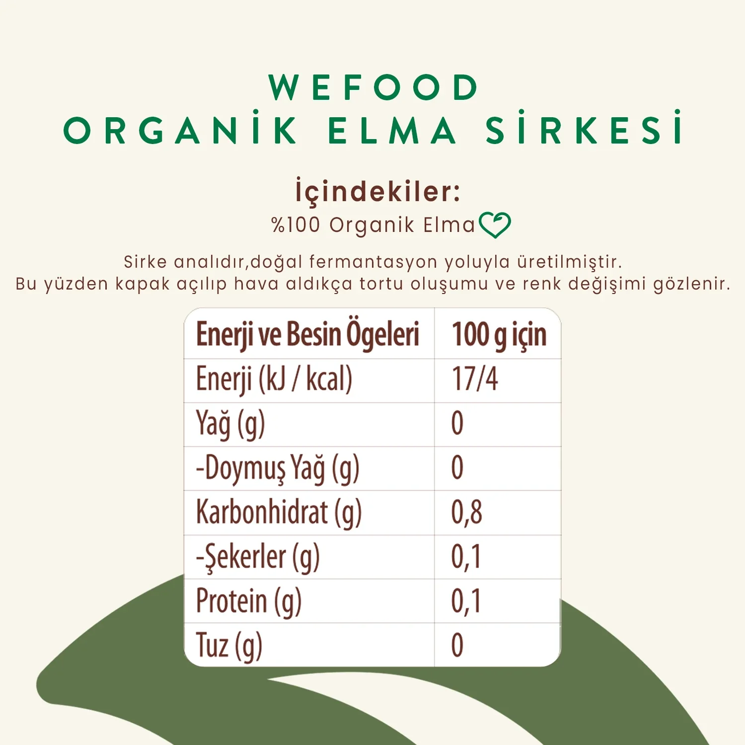 Wefood Organik Elma Sirkesi 500 ml