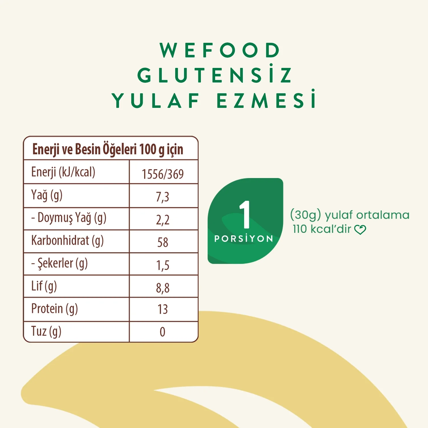 Wefood Glütensiz Yulaf Ezmesi 300 gr 3'lü