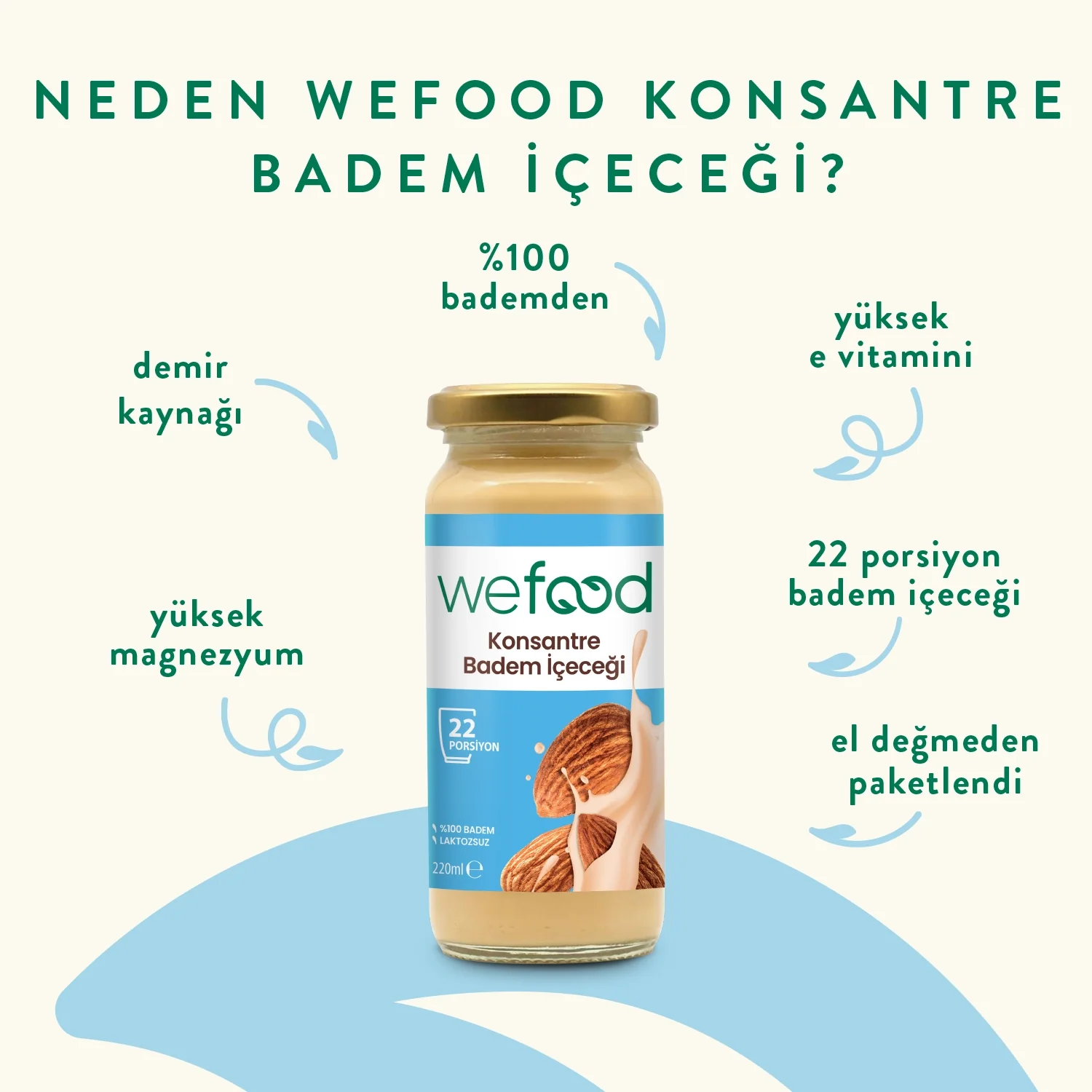 Badem Sütü Konsantresi 240gr - Biokent Glutensiz