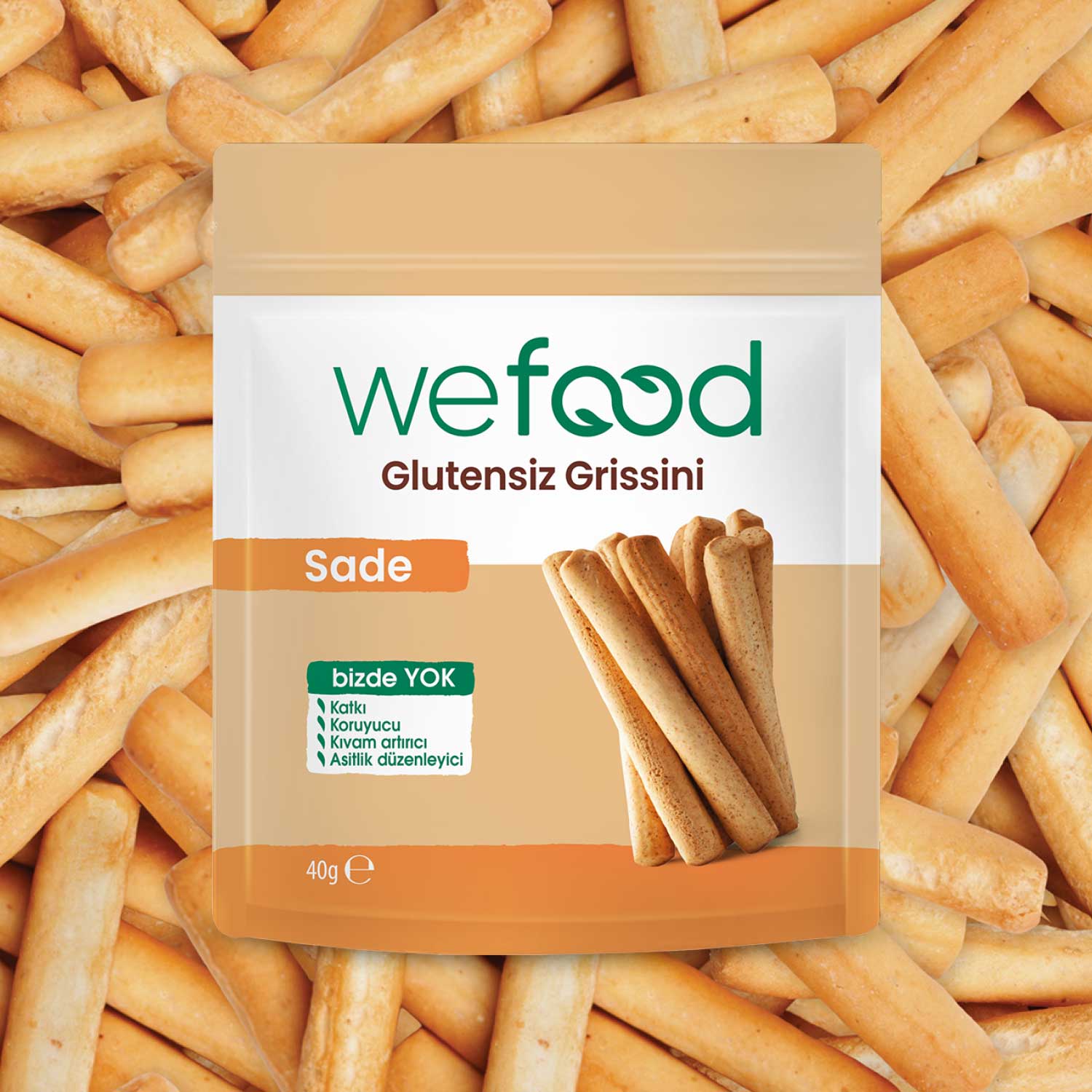 Wefood Glutensiz Grissini Sade 40 g