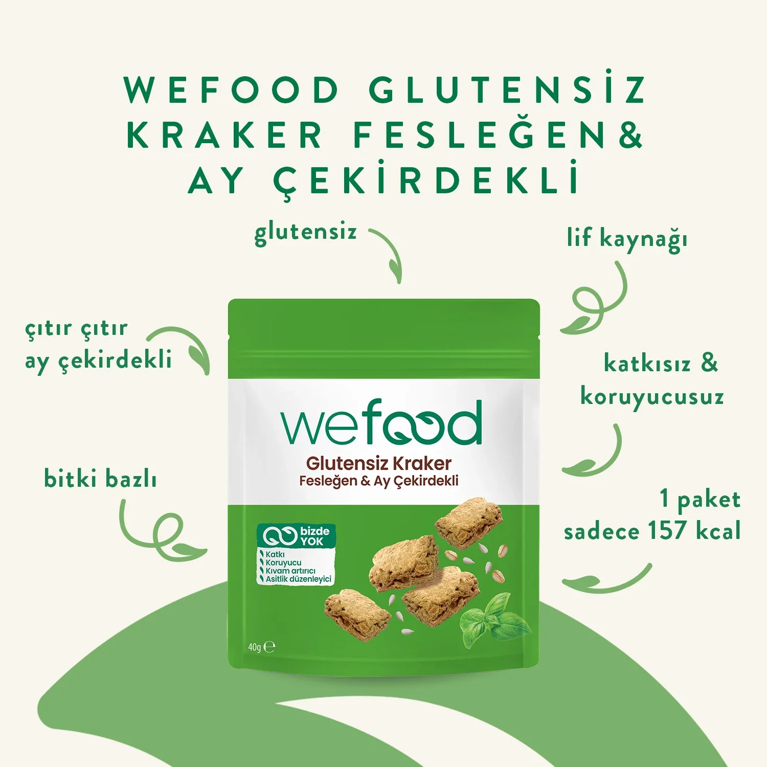 Wefood Fesleğenli Kraker 40 gr