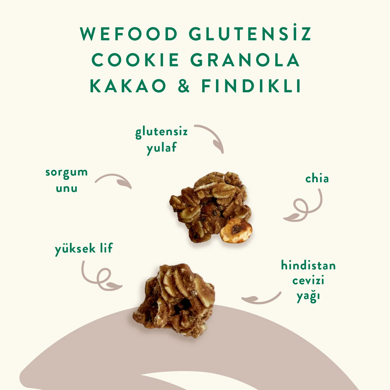 Wefood Glutensiz Granola Kakao & Fındıklı 250 gr