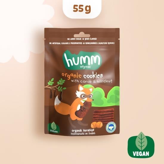 Humm Bebek Kurabiye Organik Keçiboynuzlu Fındıklı 55gr +8 Ay - Biokent Bebek
