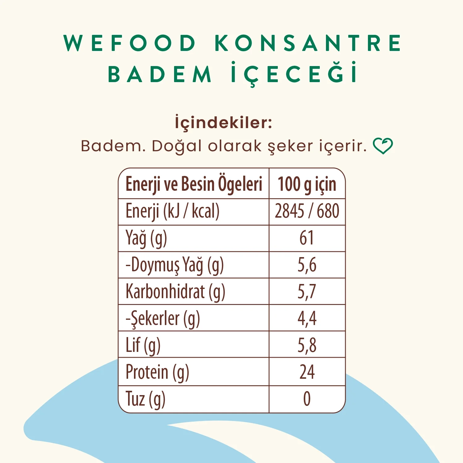 Badem Sütü Konsantresi 240gr - Biokent Glutensiz