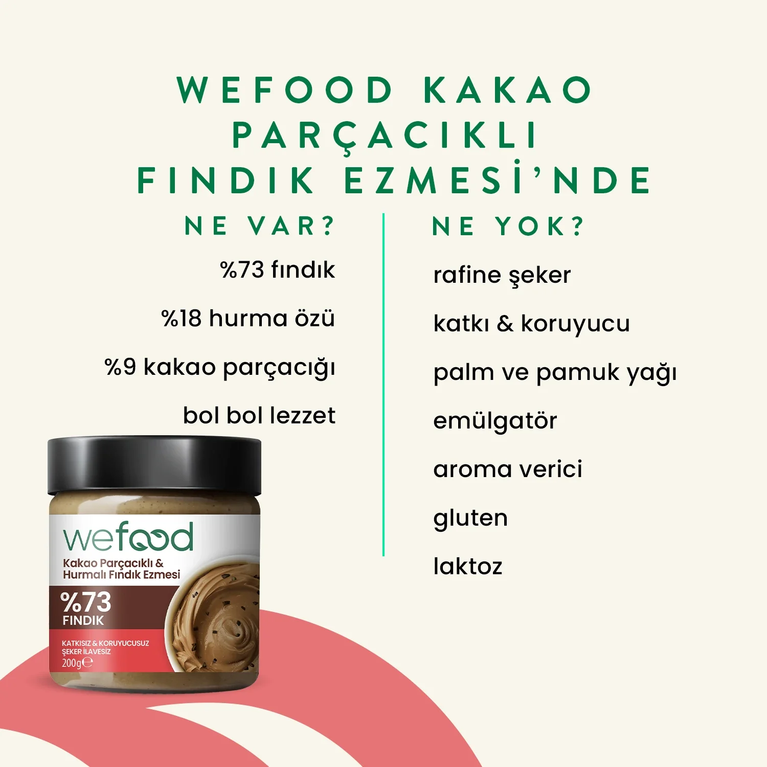 Kakao Parçacıklı & Hurmalı Fındık Ezmesi 200 gr
