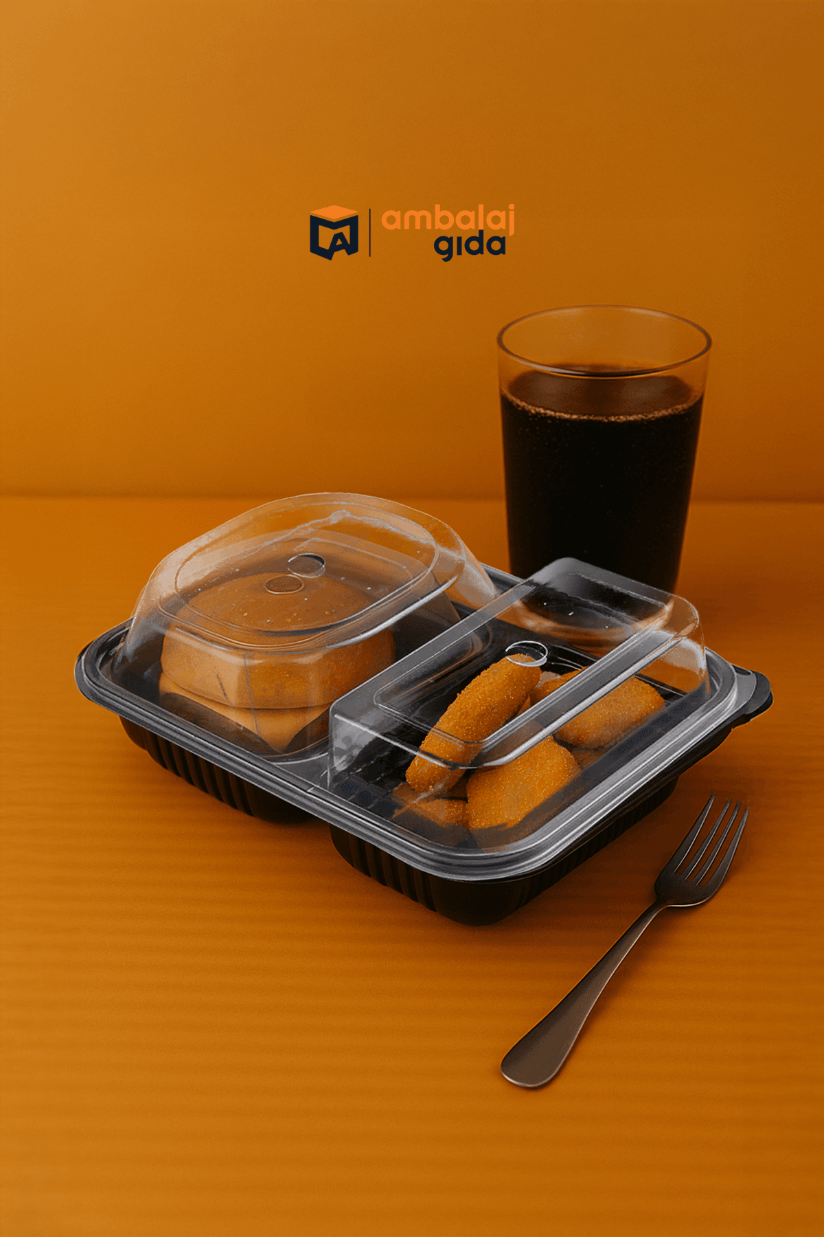 Özge Plastik 3 Bölmeli Kapaklı Hamburger Kabı (Sıcağa Dayanıklı) - Mikrodalga Yemek Kap