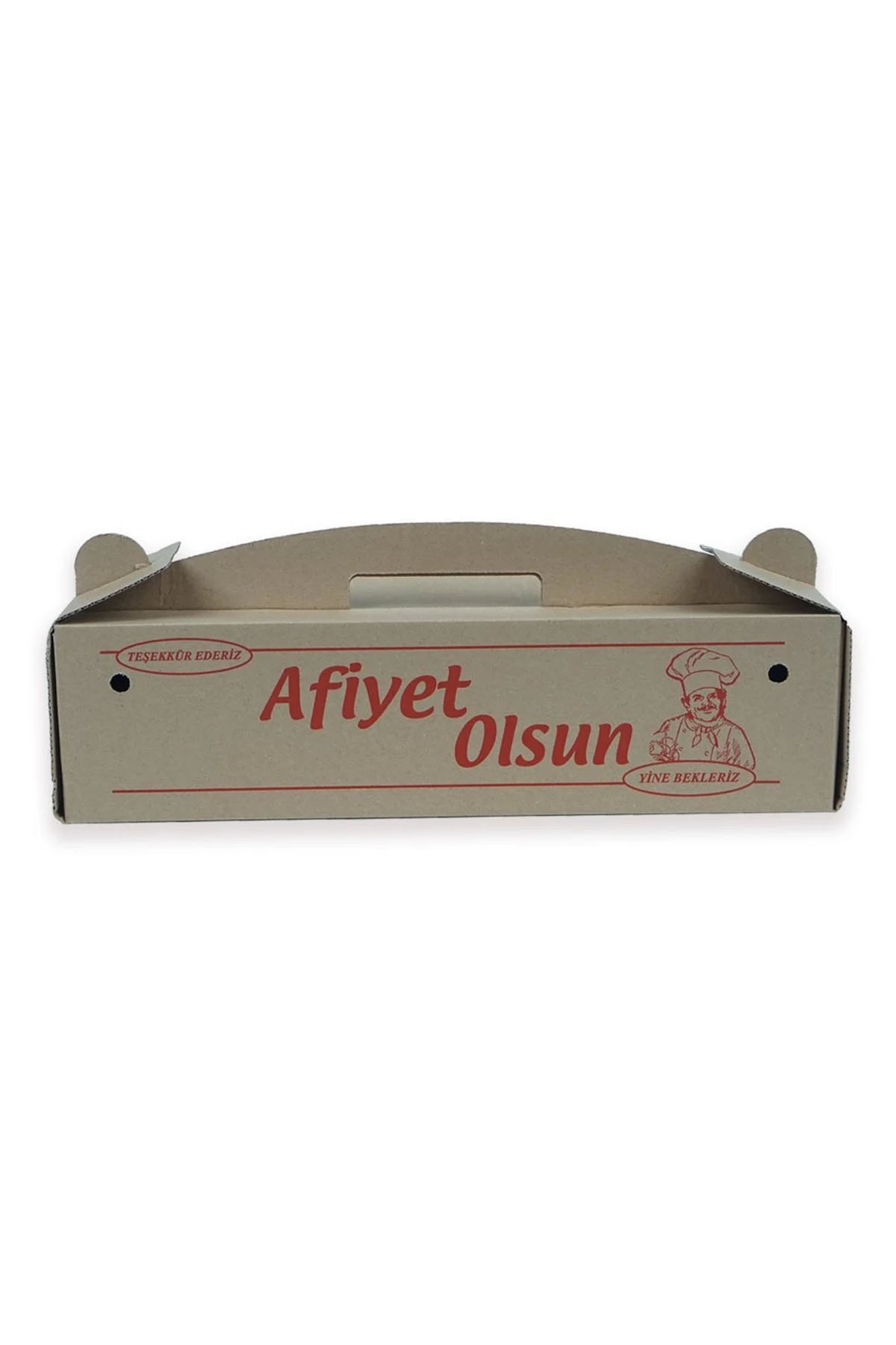 Saplı Lahmacun Kutusu Küçük 12x40x10 cm - 100 adet