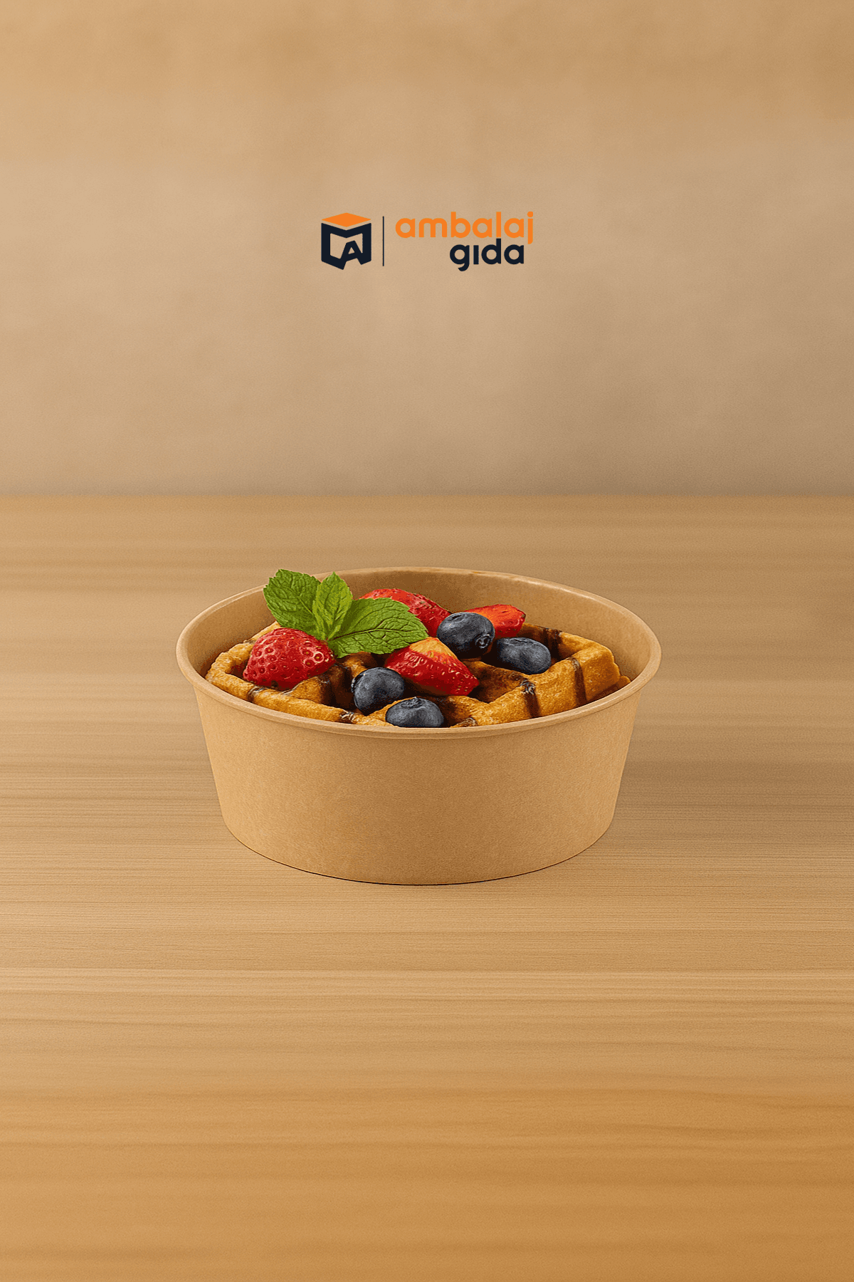 Kraft Karton Salata Kasesi 1100 cc - Yemek Tatlı Meyve Saklama Kasesi