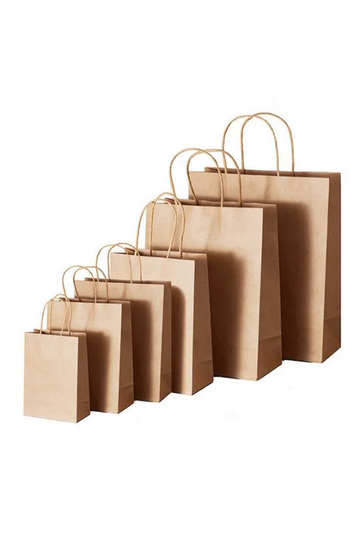 BÜKÜM SAPLI KRAFT KAĞIT ÇANTA 28X28X16 CM - 25 adet