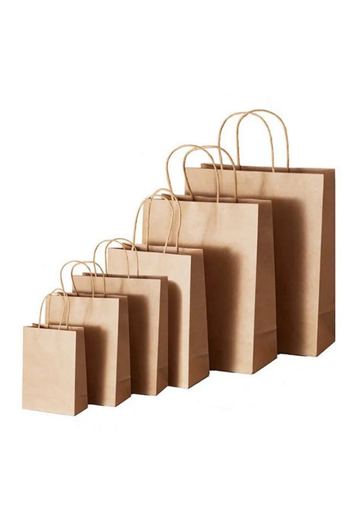 BÜKÜM SAPLI KRAFT KAĞIT ÇANTA 32X40X12 CM - 25 adet