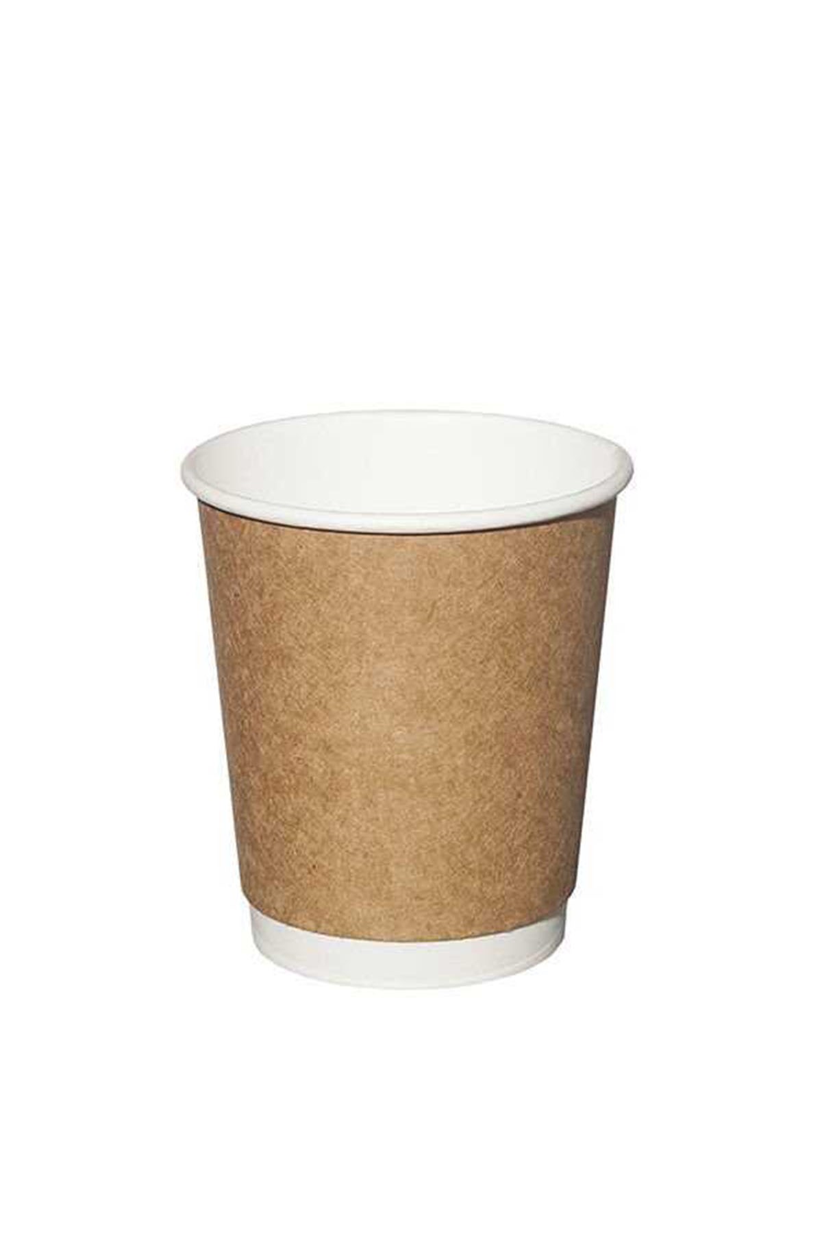 Ekonomik 8 oz Kraft Double Wall Karton Bardak - 50 adet