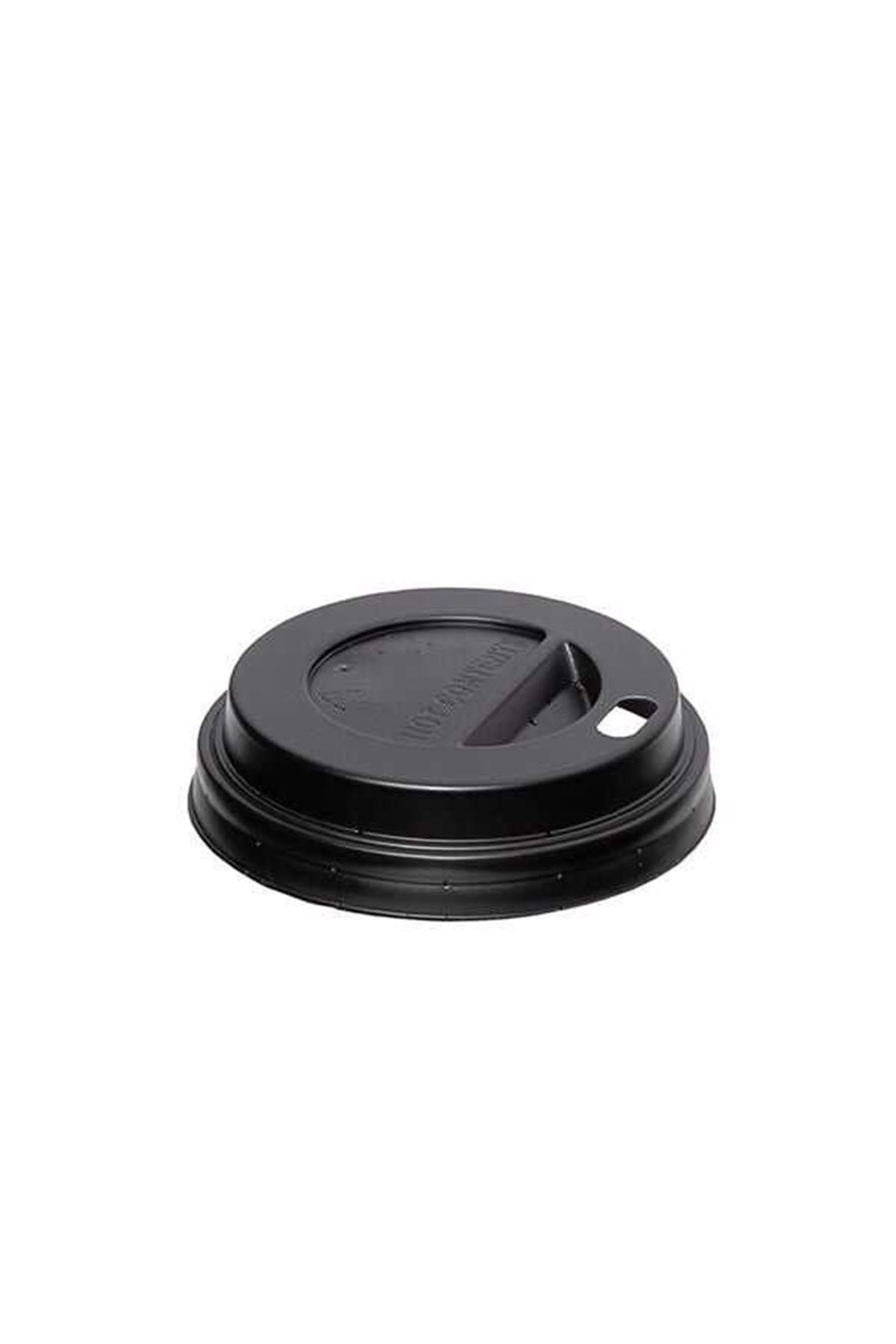 4 oz Plastik Sıcak İçecek Kapağı Siyah - 100 adet