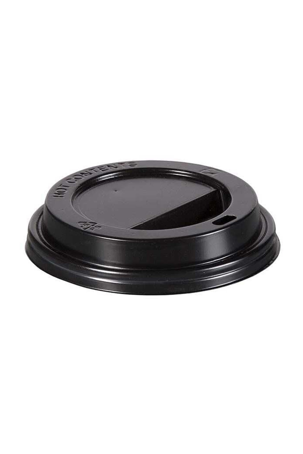 14-16 oz Plastik Sıcak içecek Kapağı Siyah - 100 adet