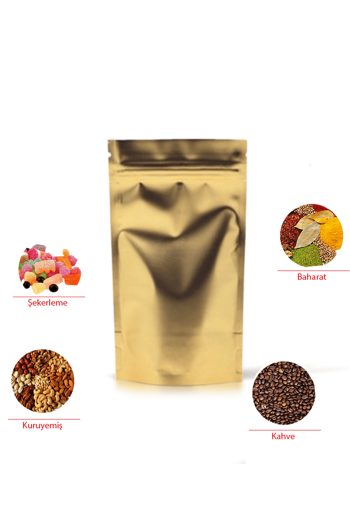 Gold Alüminyum Doypack 13x22,5 cm