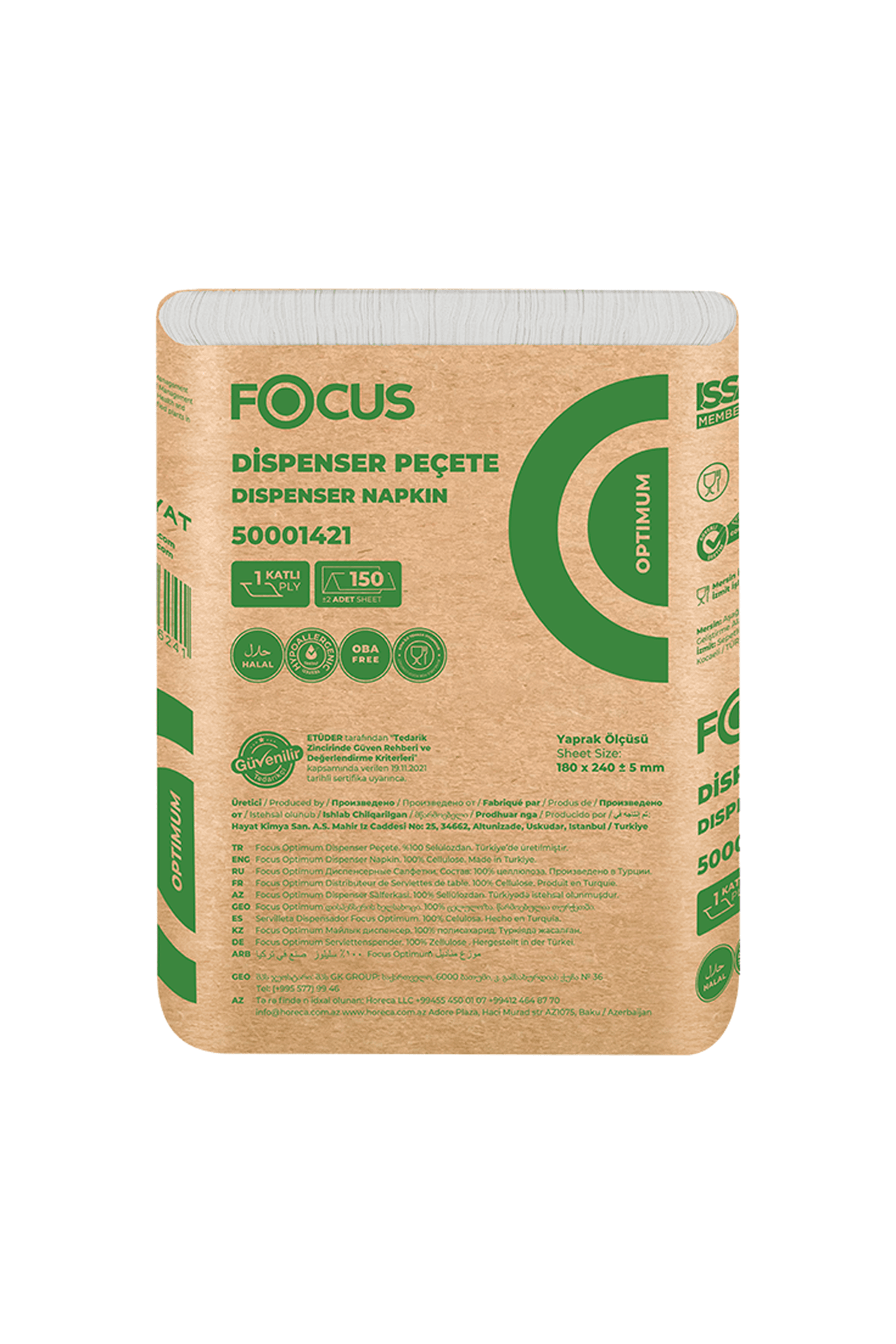 FOCUS DİSPENSER PEÇETE 18X150 - 1 koli