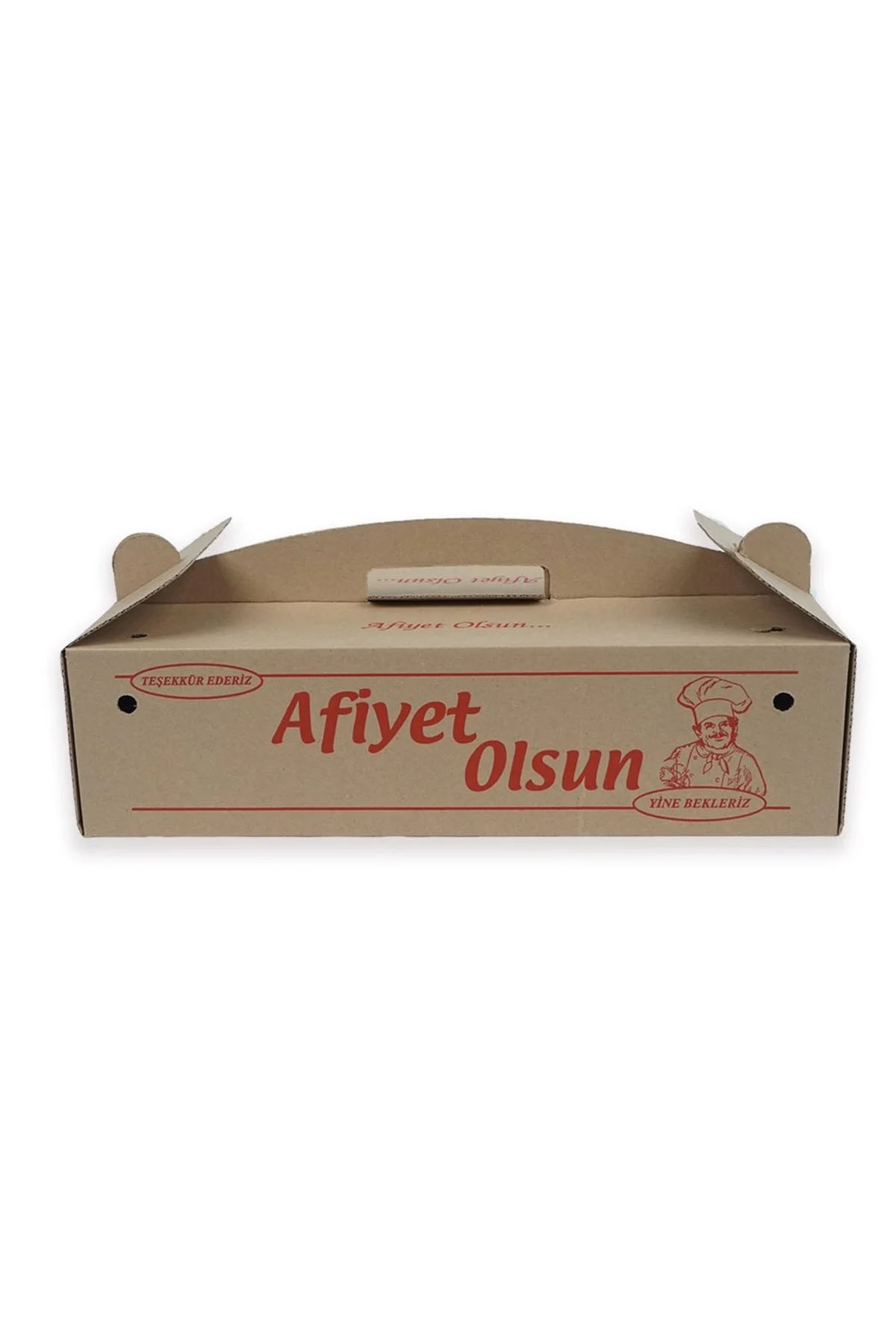 Saplı Lahmacun Kutusu Büyük 19x40x10 cm - 100 adet