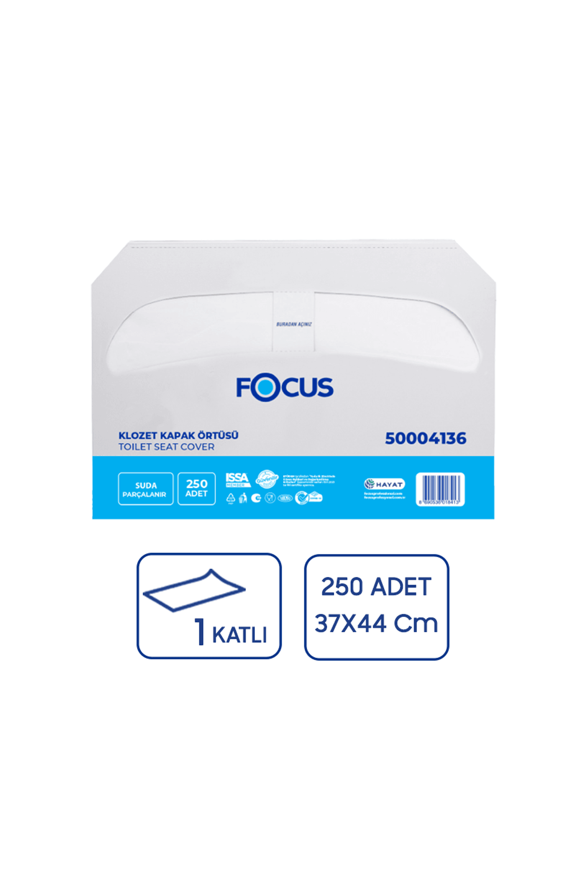Focus Klozet Kapak Örtüsü 250li 10 Paket